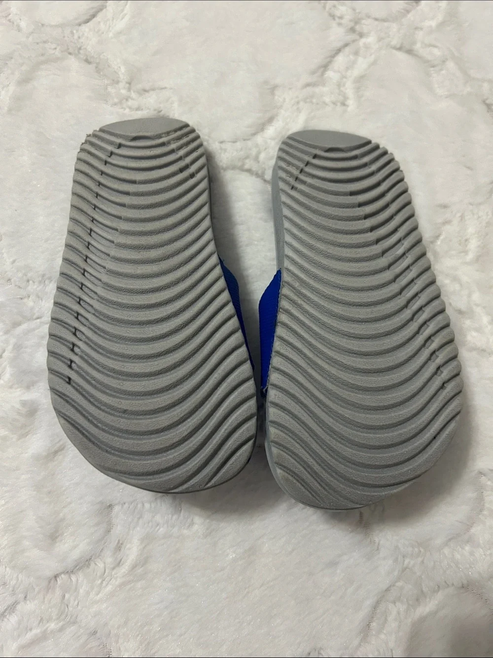 Nike Youth Royal Blue Slide Sandals with White Swoosh